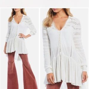 Free People Cream Tunic Top